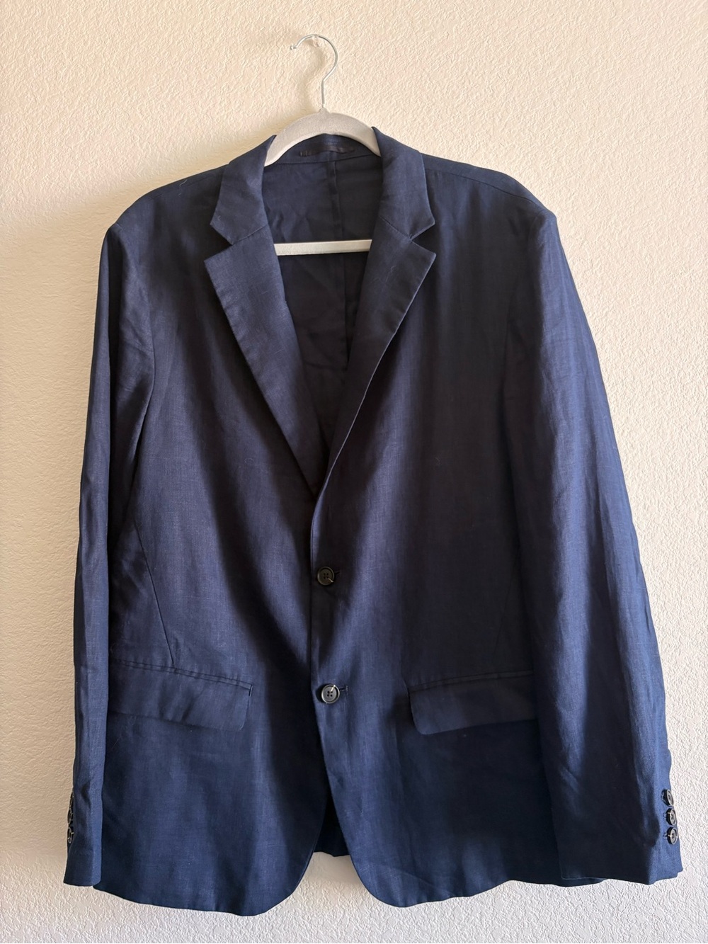 NWT Quince Men's Navy Blazer - Classic Two-Button Suit Jacket -L 100% Eu Linen